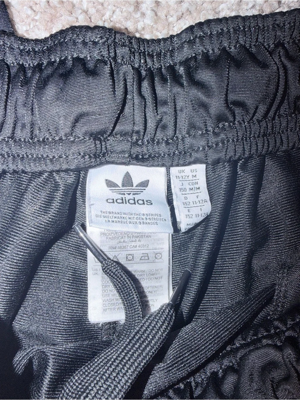 adidas Black Jogger Sweatpants with White Three-Stripe